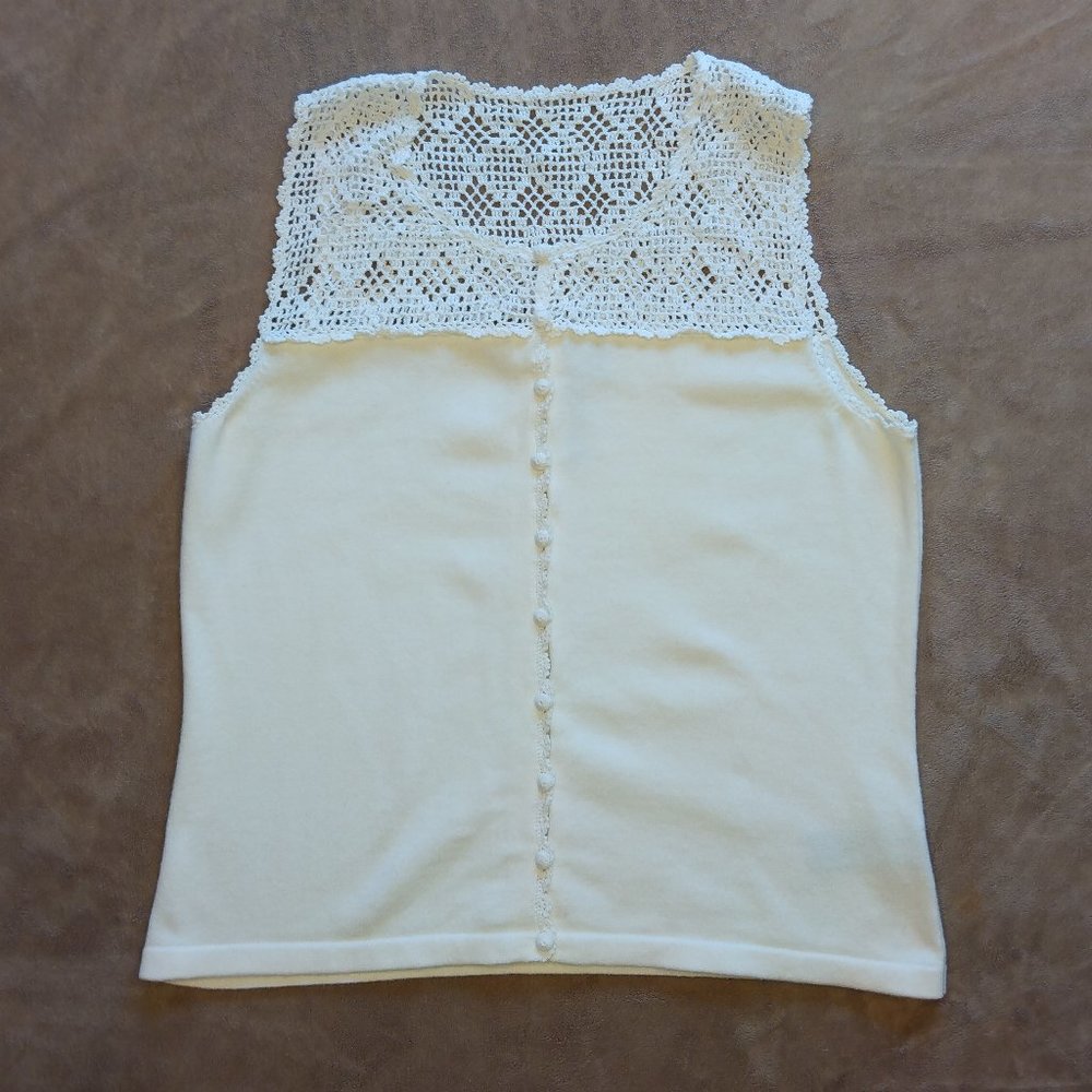Ralph Lauren Crochet Sleeveless Sweater